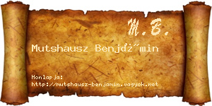 Mutshausz Benjámin névjegykártya